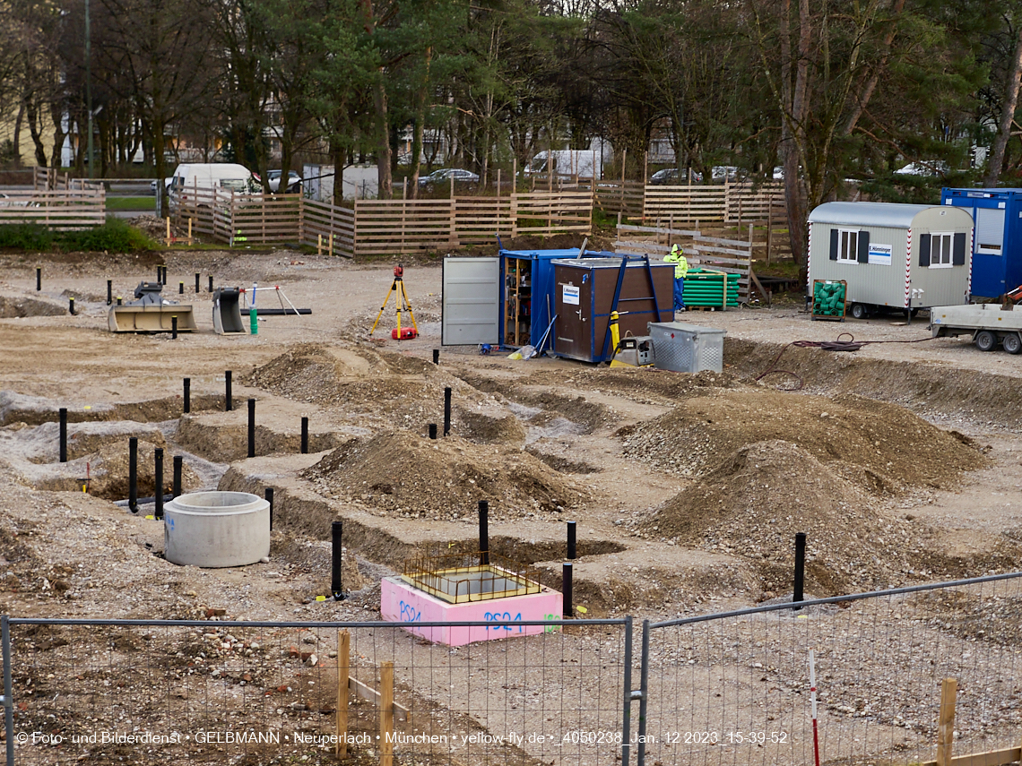 12.01.2023 - Baustelle an der Quiddestraße Haus für Kinder in Neuperlach